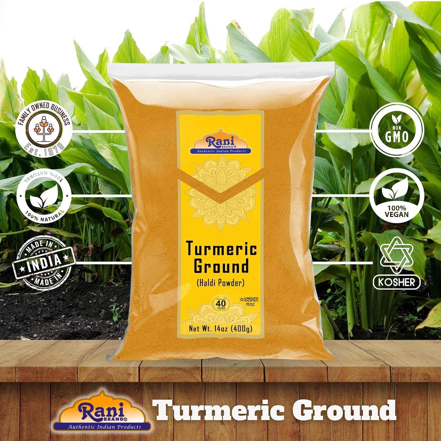 Rani Turmeric (Haldi) Root Whole Spice, Dried 7oz (200g) ~ All Natural | 100% Pure | Vegan | Gluten Friendly | NON-GMO | Kosher | Indian Origin