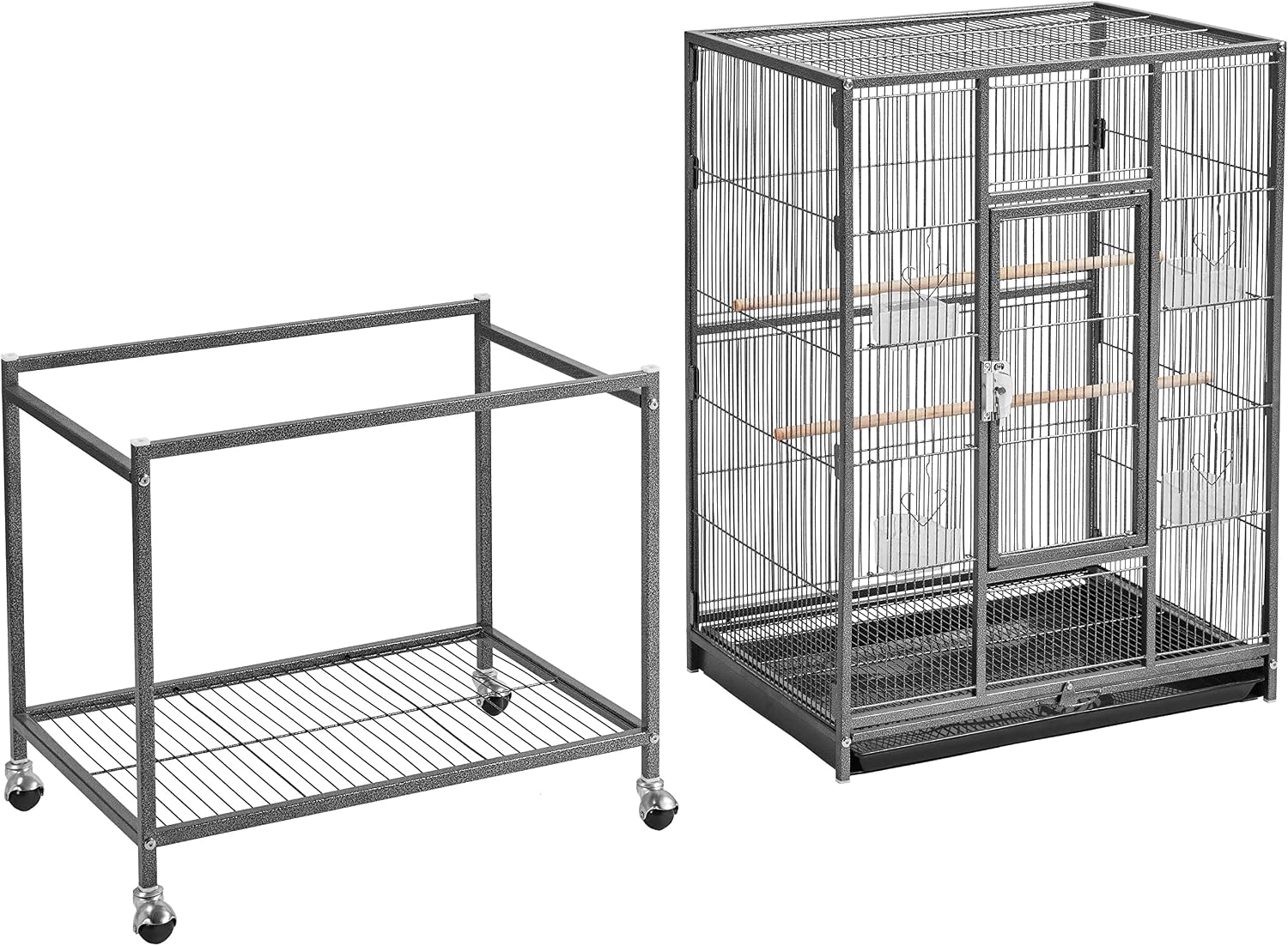 Yaheetech Wrought Iron Extra Large Bird Parakeet Cage with Detachable Stand for Cockatiel Sun Green Cheek Conure Lovebird Budgie Finch Canary Bird
