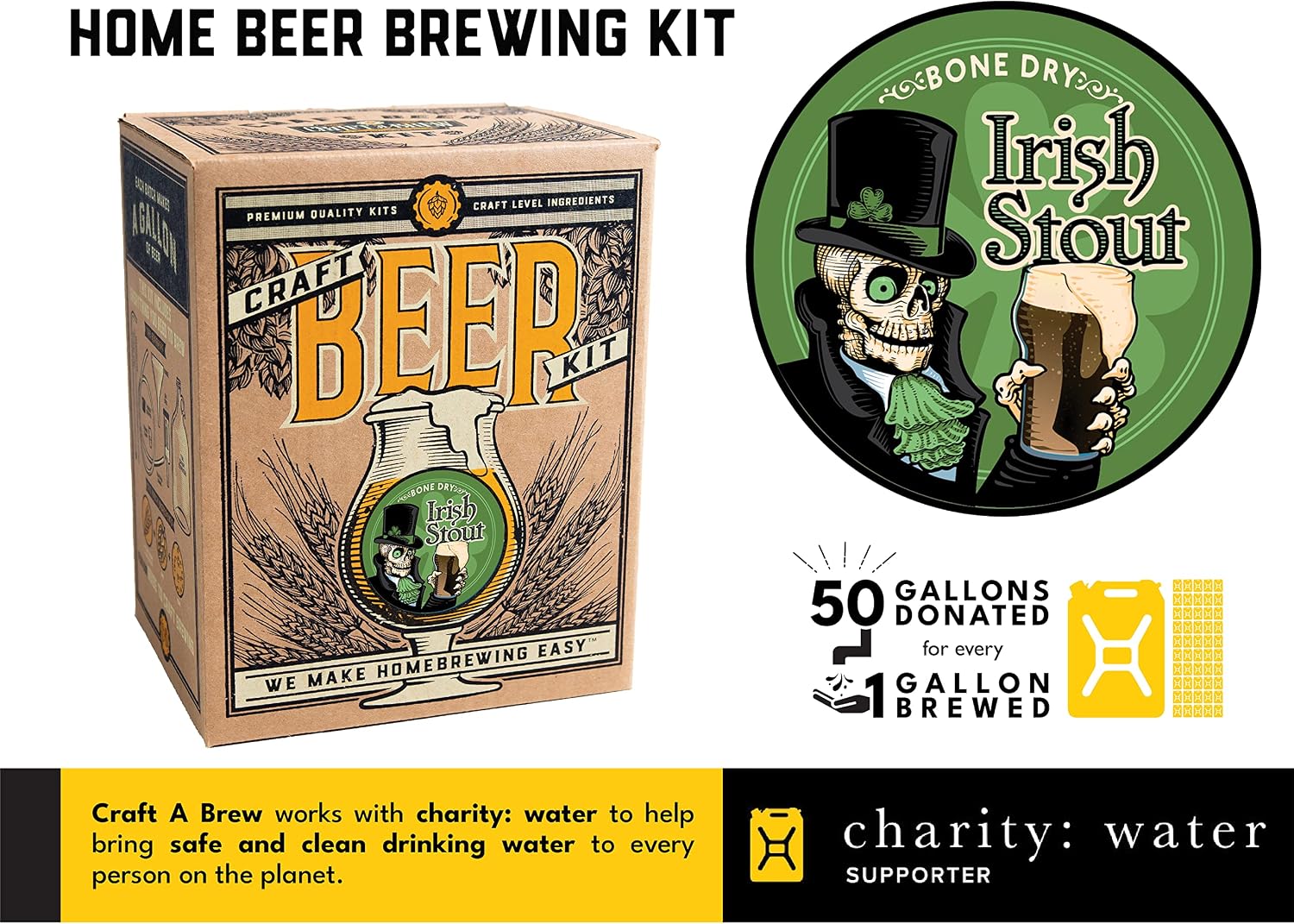 Craft A Brew - Hefeweizen - Beer Making Kit - Make Your Own Craft Beer - Complete Equipment and Supplies - Starter Home Brewing Kit - 1 Gallon
