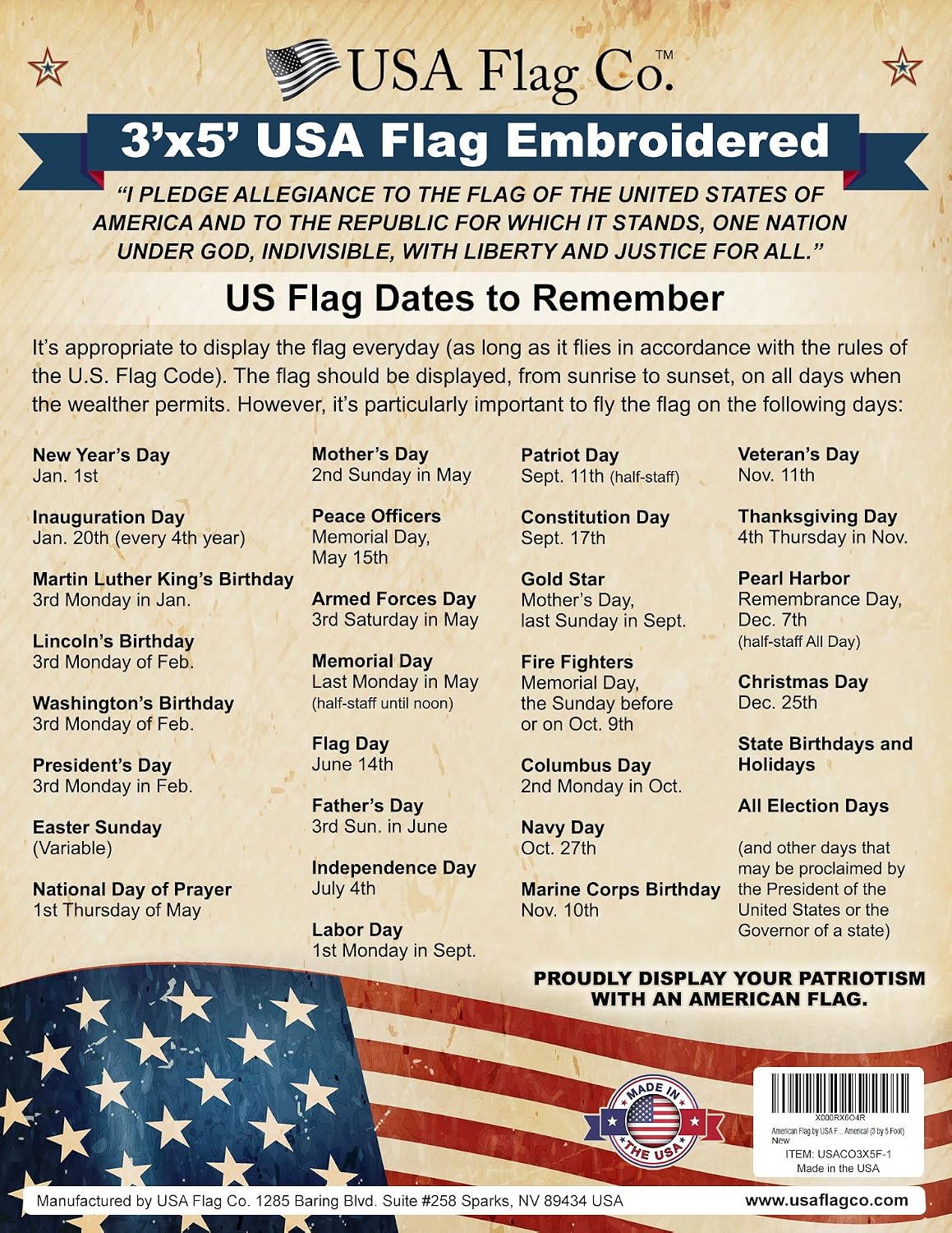 US Flag 4x6 100% American Made: The Best Embroidered Stars and Sewn Stripes American Flag, Made in the USA (4 by 6 Foot)