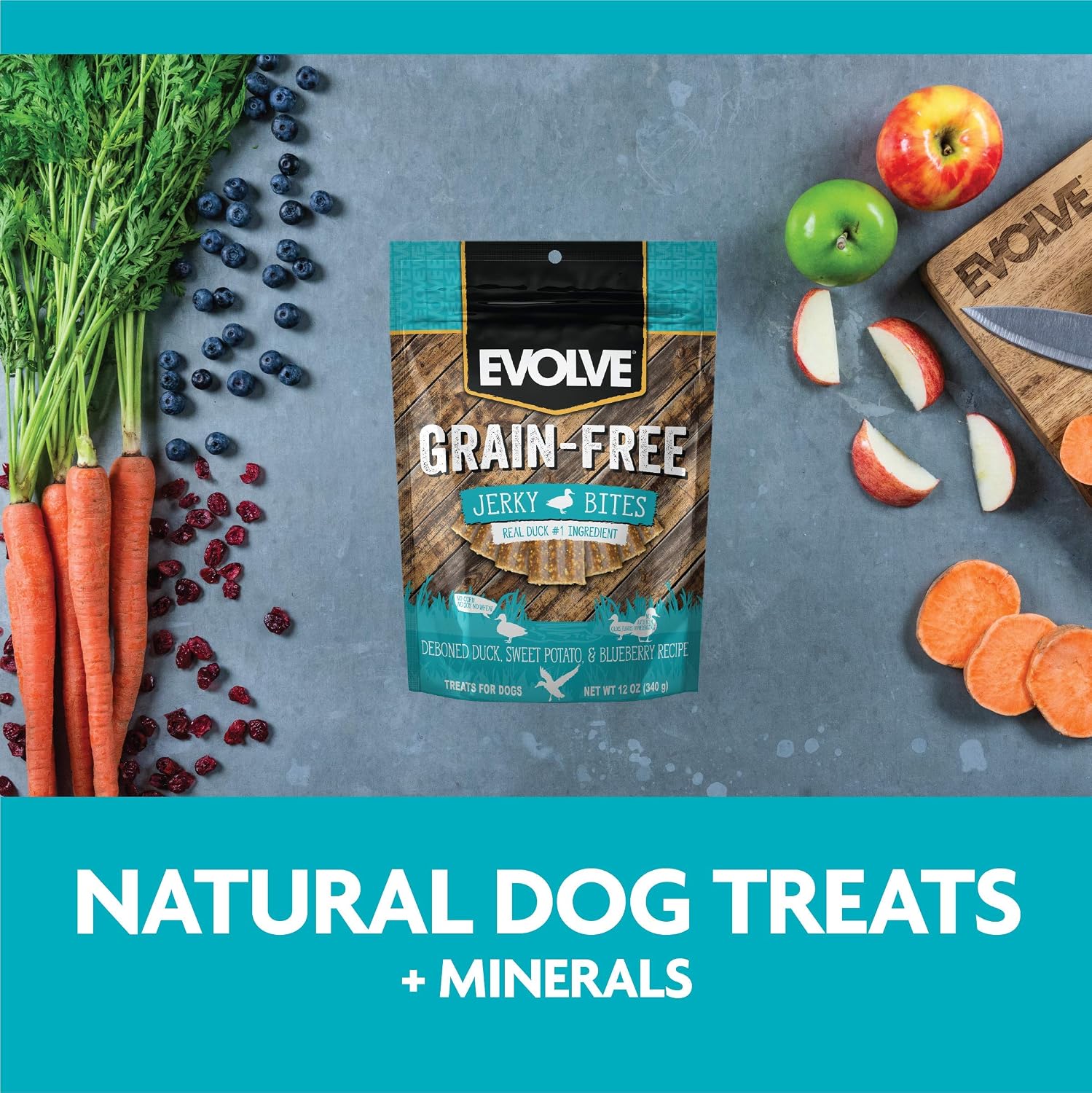 Evolve Grain Free Salmon and Sweet Potato Jerky Bites Dog Treats