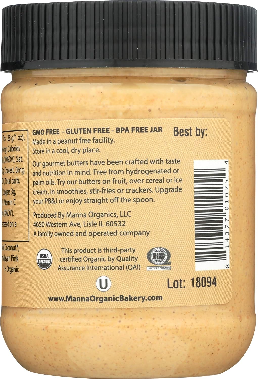 Manna Organics Organic Coconut Cashew Butter, 12 OZ
