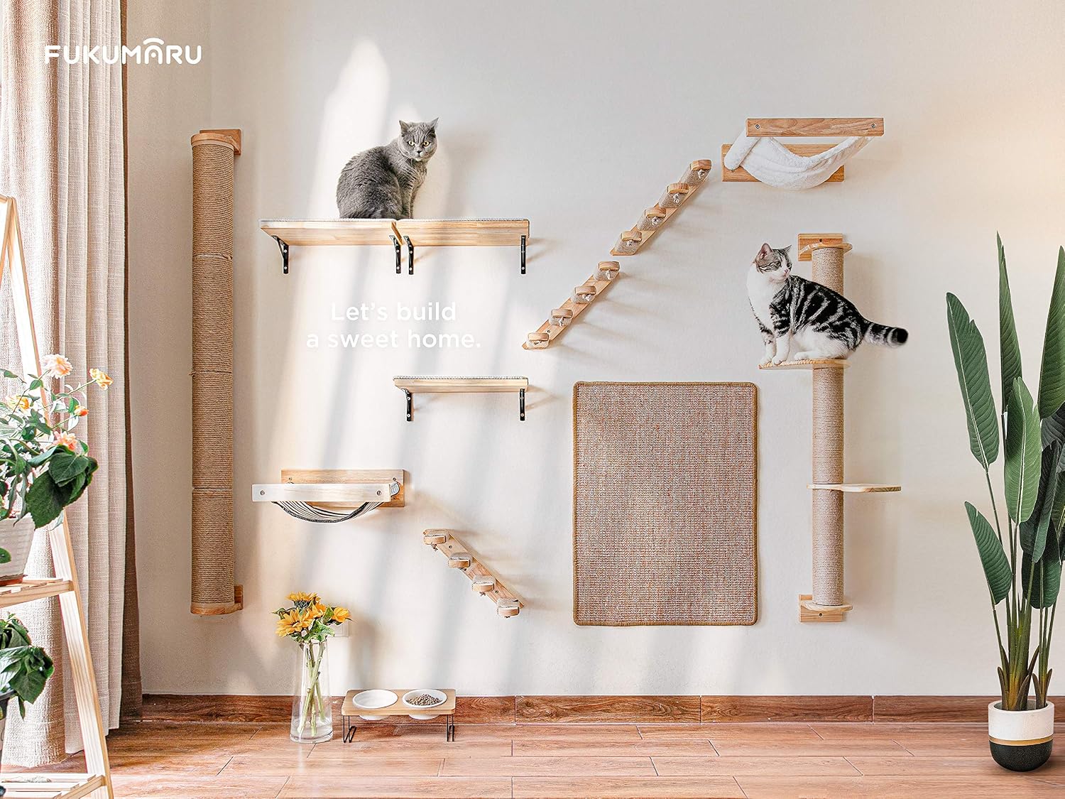 FUKUMARU Hammock Wall Mounted Cat Beds and Perches