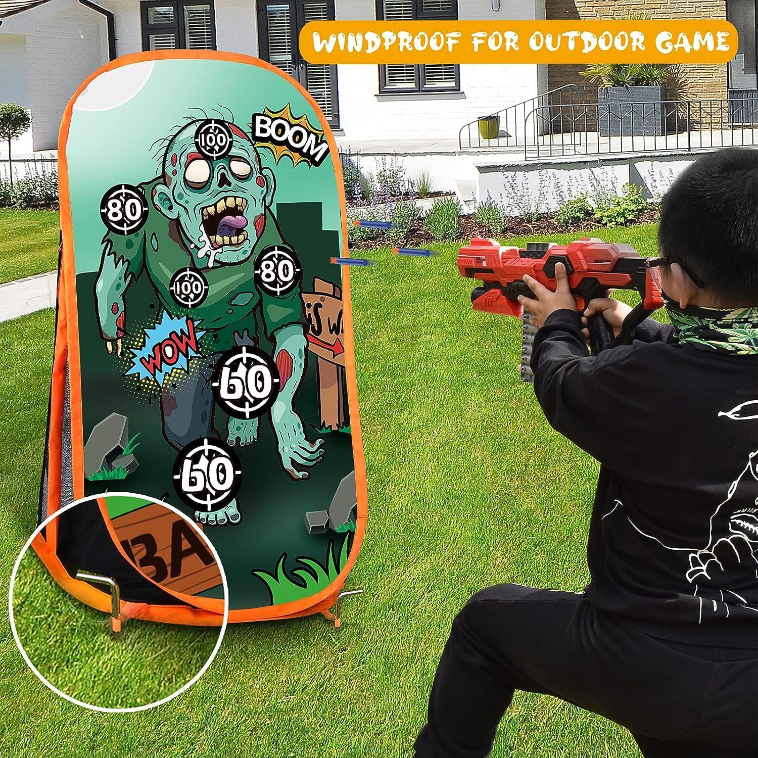 RONSTONE Shooting Practice Target Compatible with Nerf Gun for Boys Girls, Toy Foam Blaster Shooting Targets for Kids Indoor Outdoor