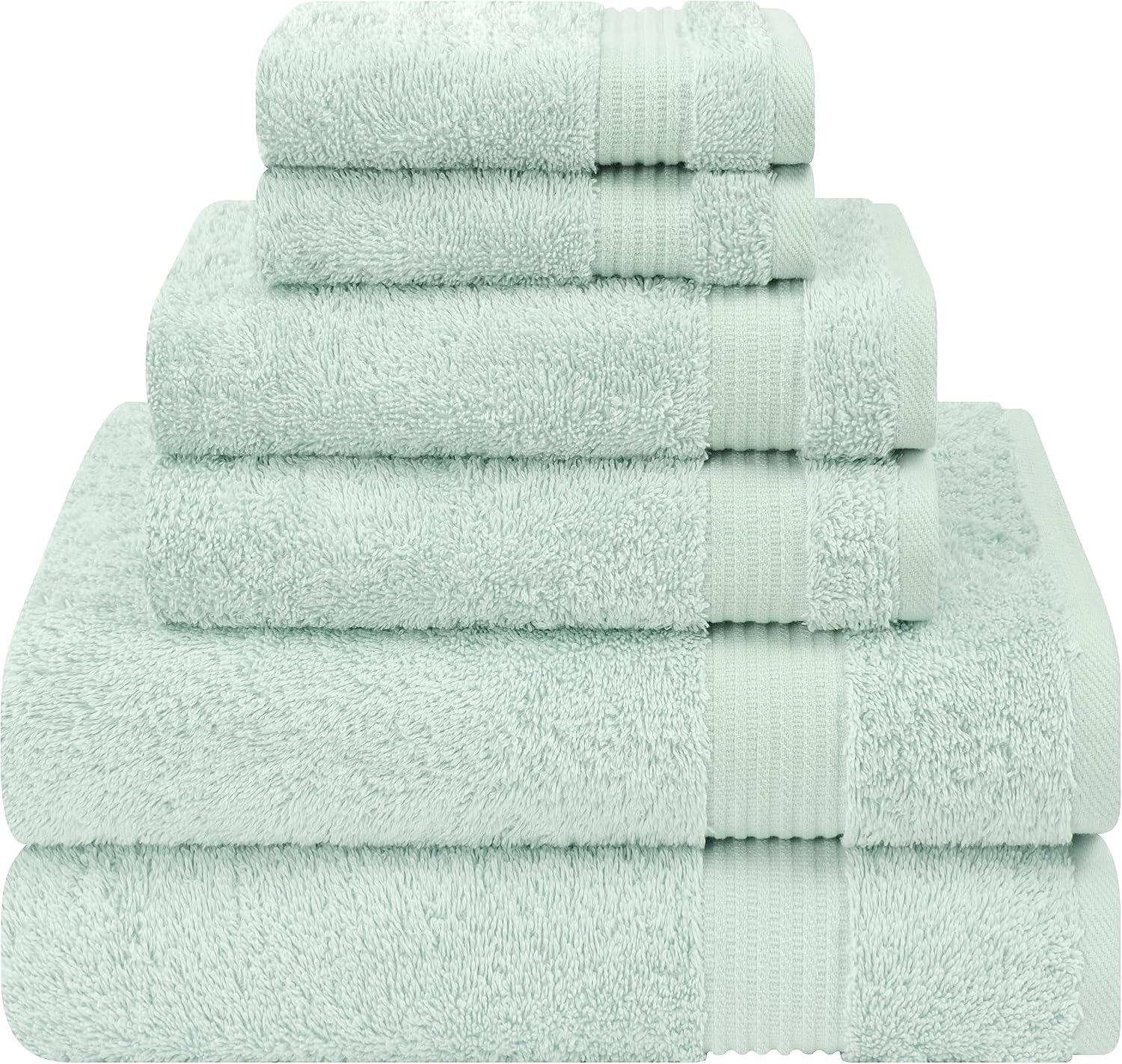 Cotton Paradise Towel Set of 6, 2 Bath Towels, 2 Hand Towels and 2 Washcloths Towels for Bathroom Sets, Smoke Gray