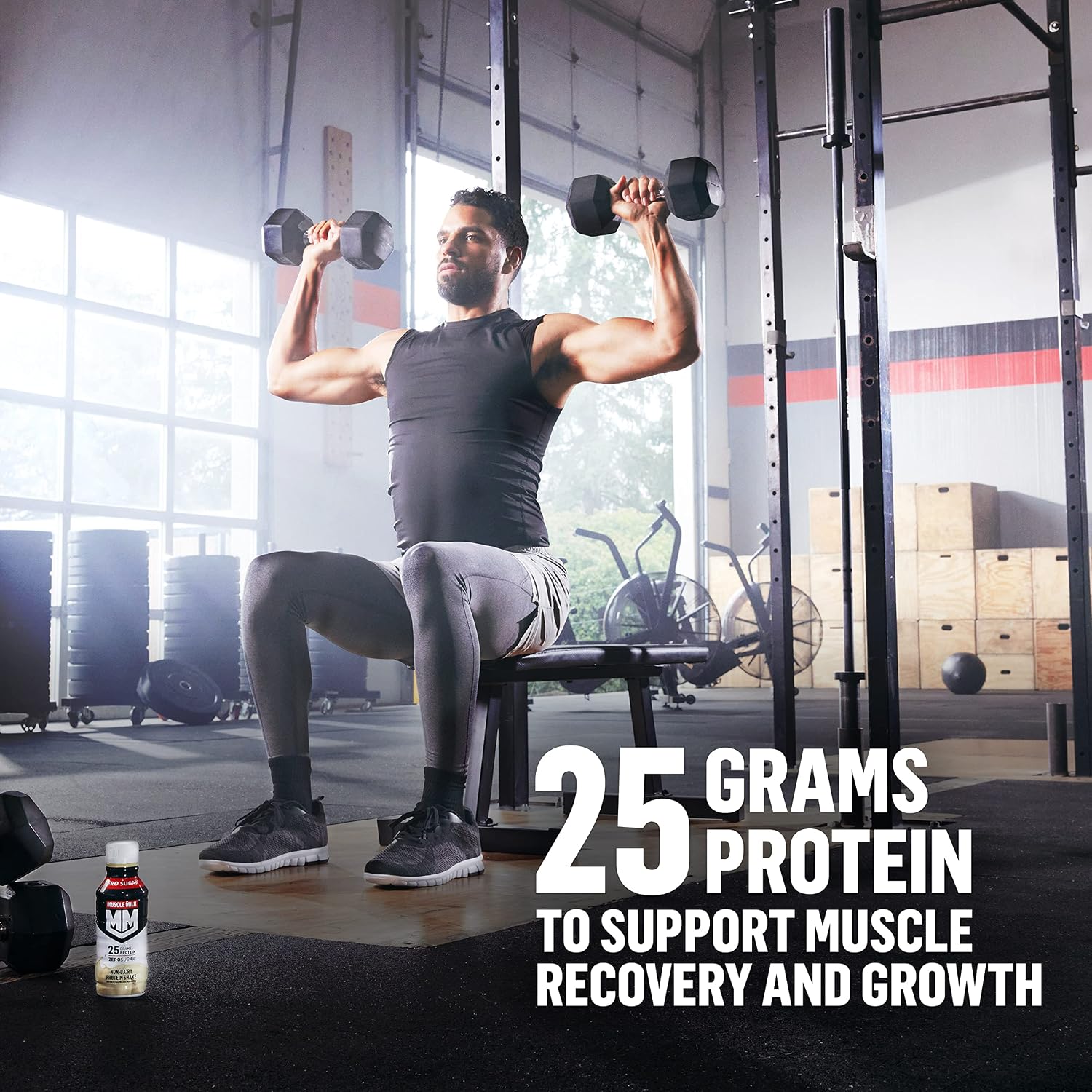 Muscle Milk Genuine Protein Shake, Chocolate, 14 Fl Oz Bottle, 12 Pack, 25g Protein, Zero Sugar, Calcium, Vitamins A, C & D, 6g Fiber, Energizing Snack, Workout Recovery, Packaging May Vary