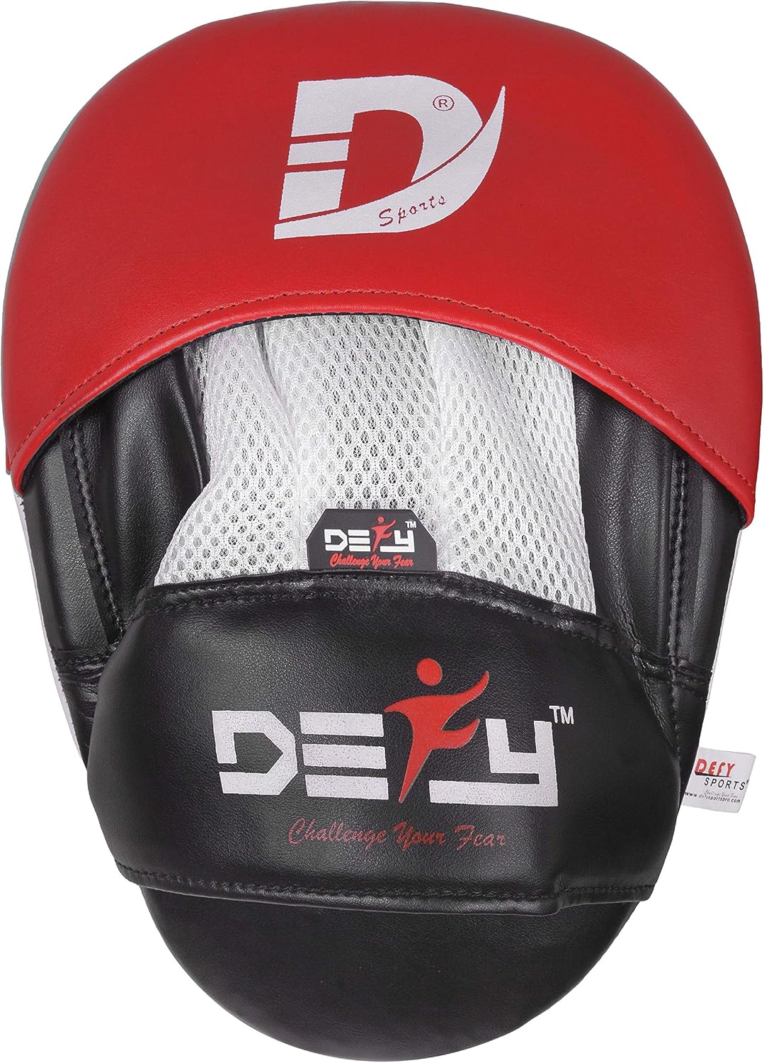 DEFY MMA Muay Thai Boxing Focus Mitts – Premium Leather Hook & Jab Punching Pads - Curved Focus Mitts for Strike & Kick Training Shield