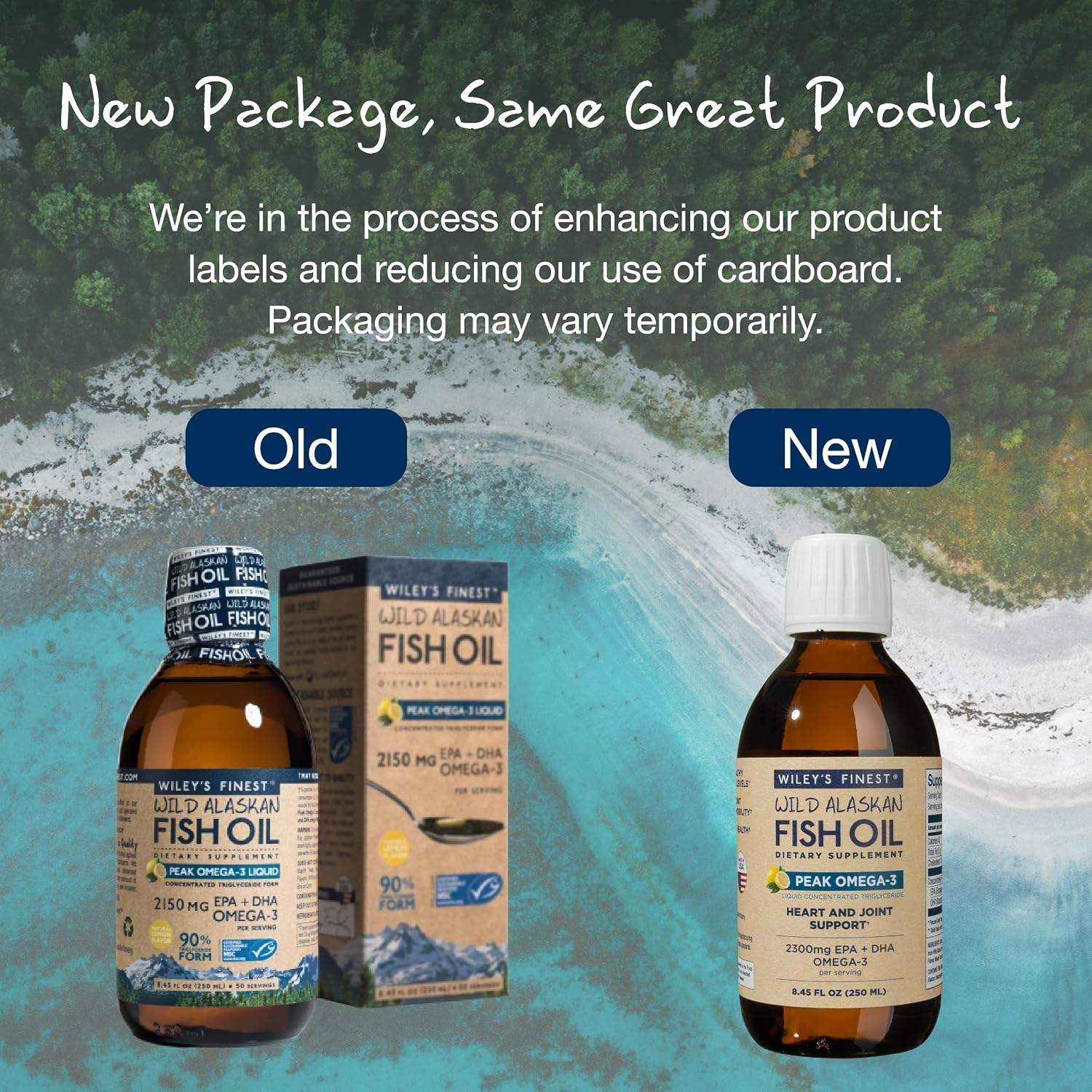 Wiley's Finest Wild Alaskan Fish Oil Peak Omega-3 Liquid Supplement - 2300mg EPA and DHA Omega-3s - Lemon Flavor - 8.45 Oz (50 Servings)