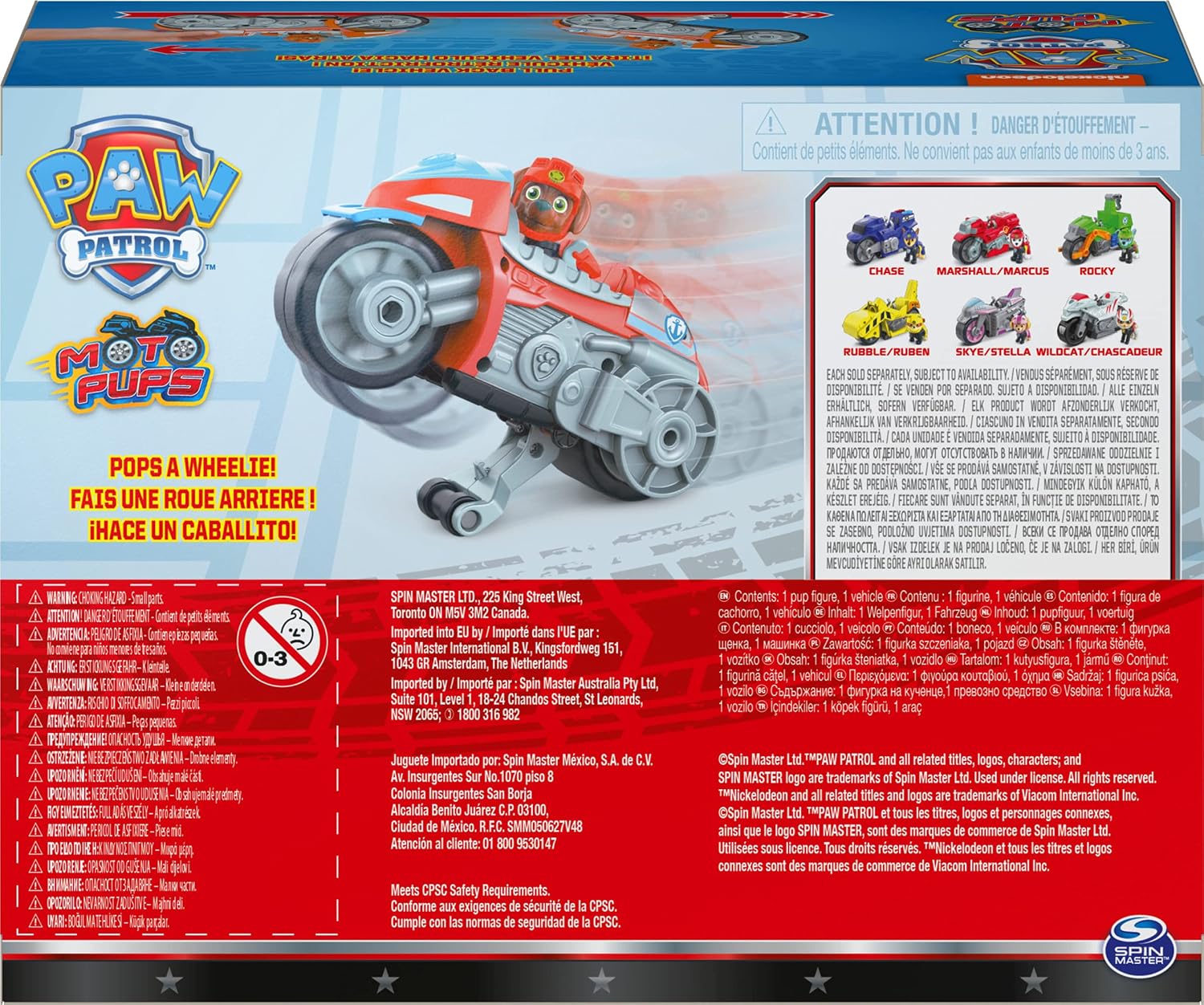 PAW Patrol, Moto Pups Wildcat’s Deluxe Pull Back Motorcycle Vehicle with Wheelie Feature and Toy Figure