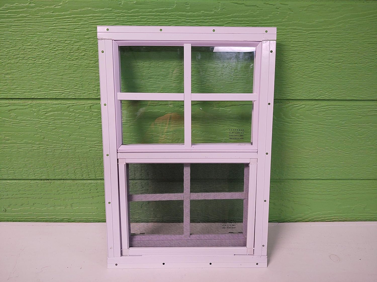 Shed Windows 14 x 21 White/Brown J-Lap Mount (White)
