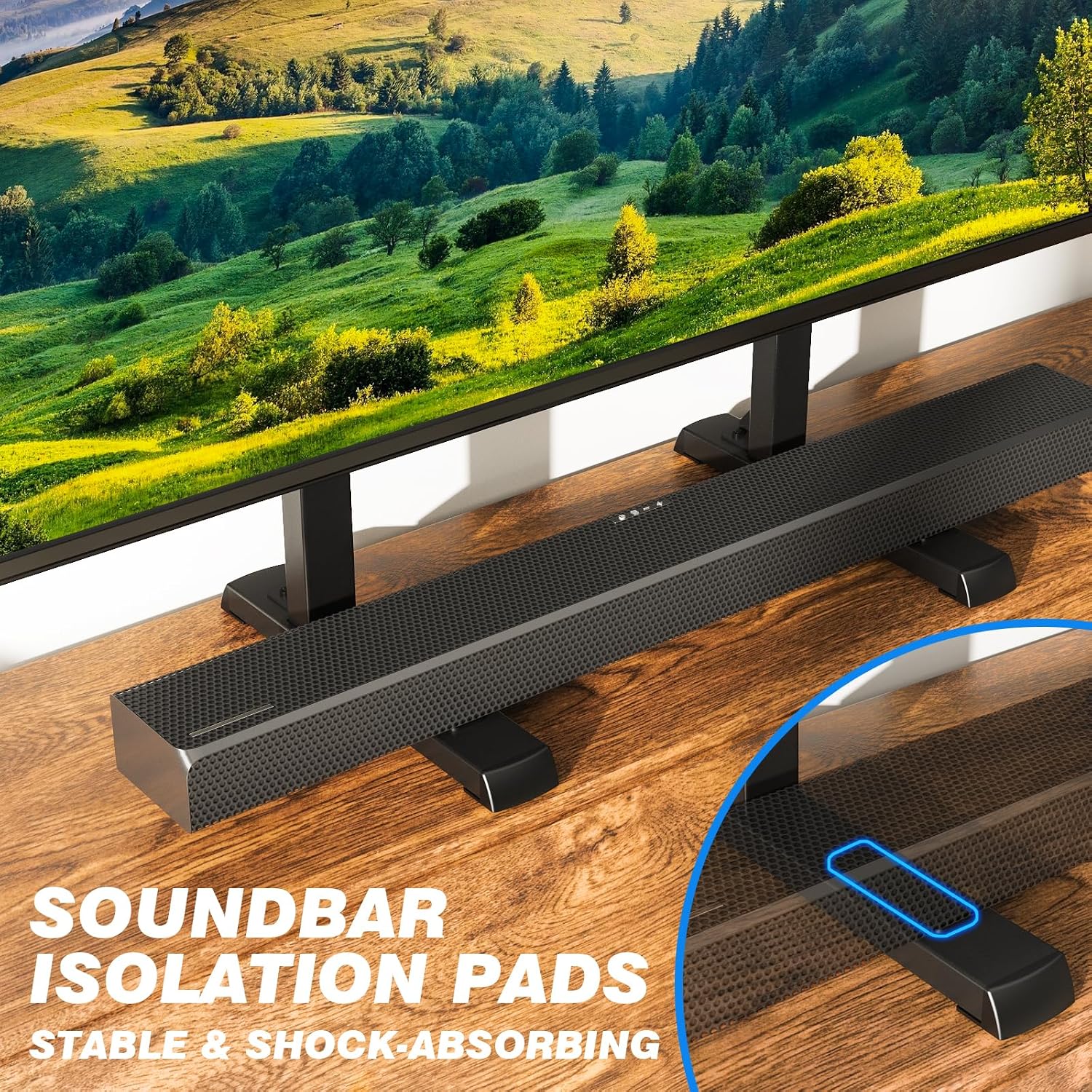 Rfiver Table Top TV Stand with Height Adjustable TV Legs for 37-90 Inch TVs | TV Stands Base with Cable Management for Flat/Curved TVs