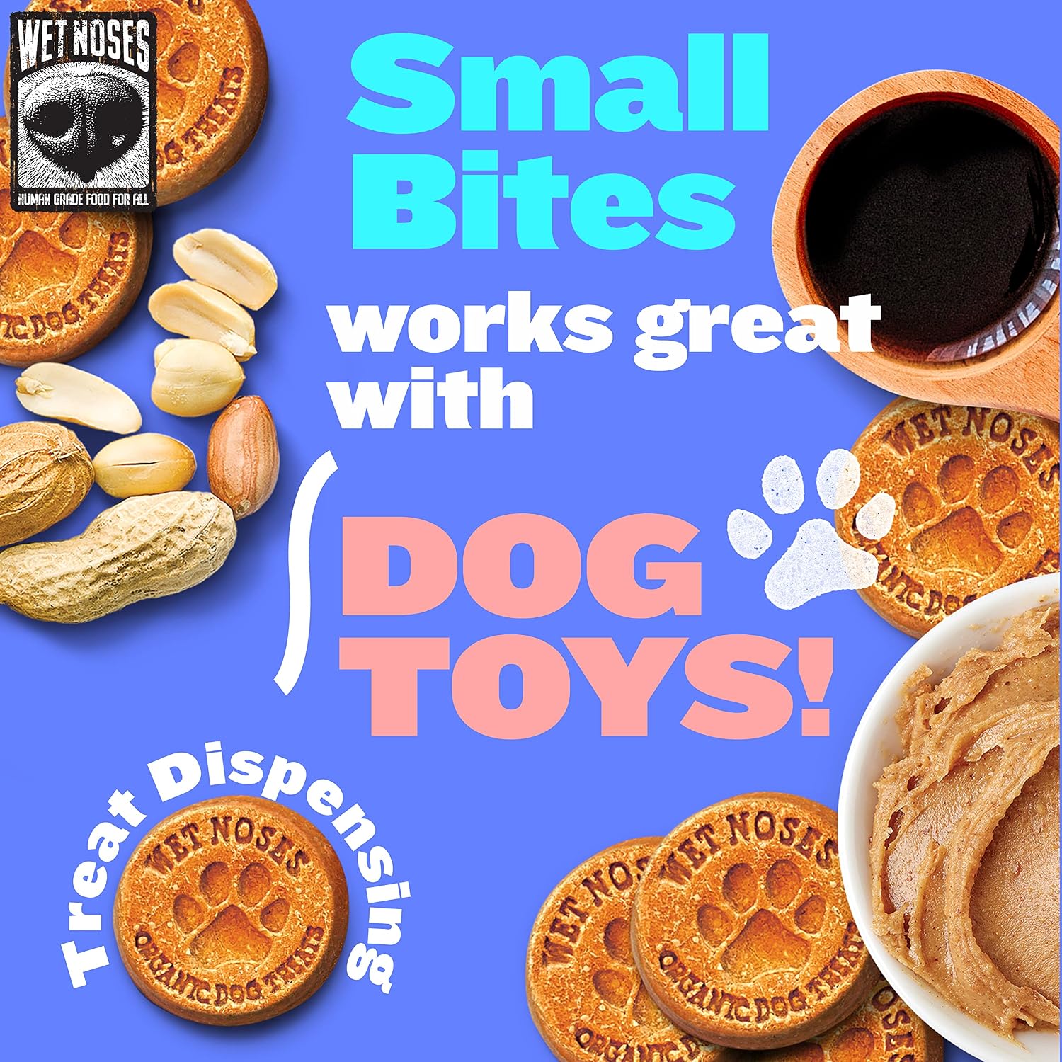 Wet Noses Organic Crunchy Dog Treats – All-Natural, Human-Grade, Non-GMO, Healthy Training & Delicious Snacks for Dogs