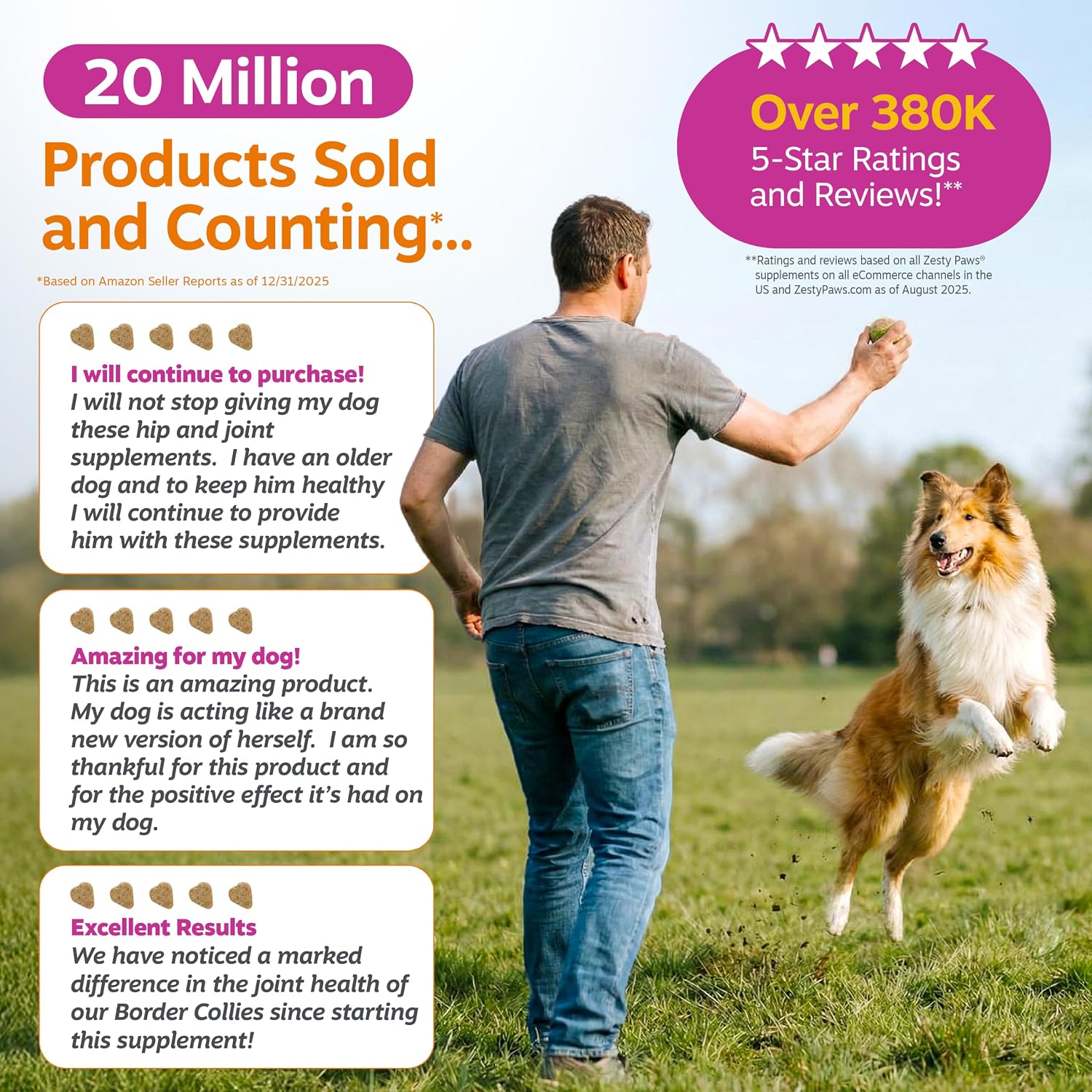 Zesty Paws Hip and Joint Supplement for Dogs - Glucosamine with Chondroitin, MSM, Vitamins C and E Dog Joint Relief - Mobility Bites Duck – 90 Count