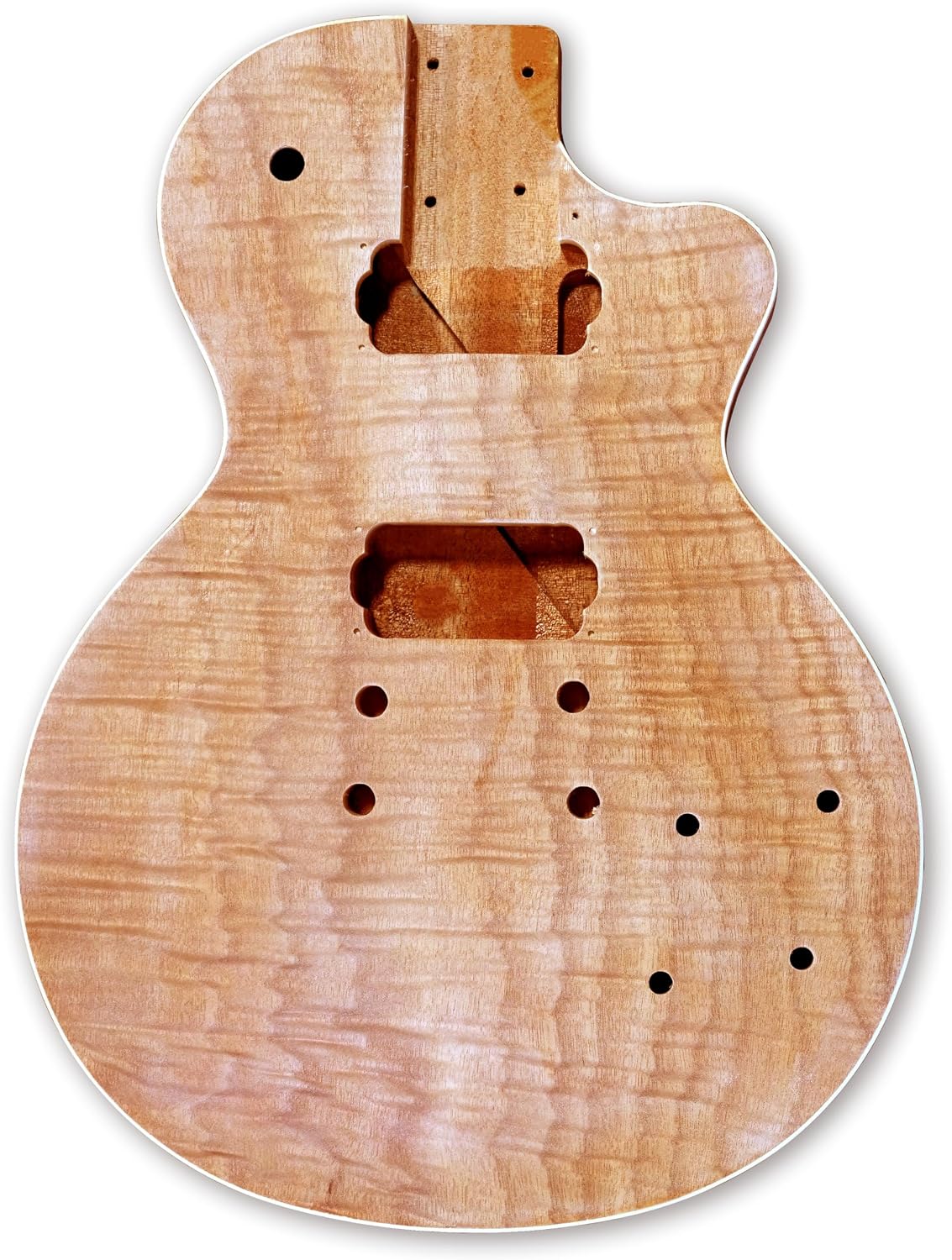 DIY Electric Guitar Kits Okoume wood Body curved top with mahogany veneer cover maple neck & composite ebony fingerboard