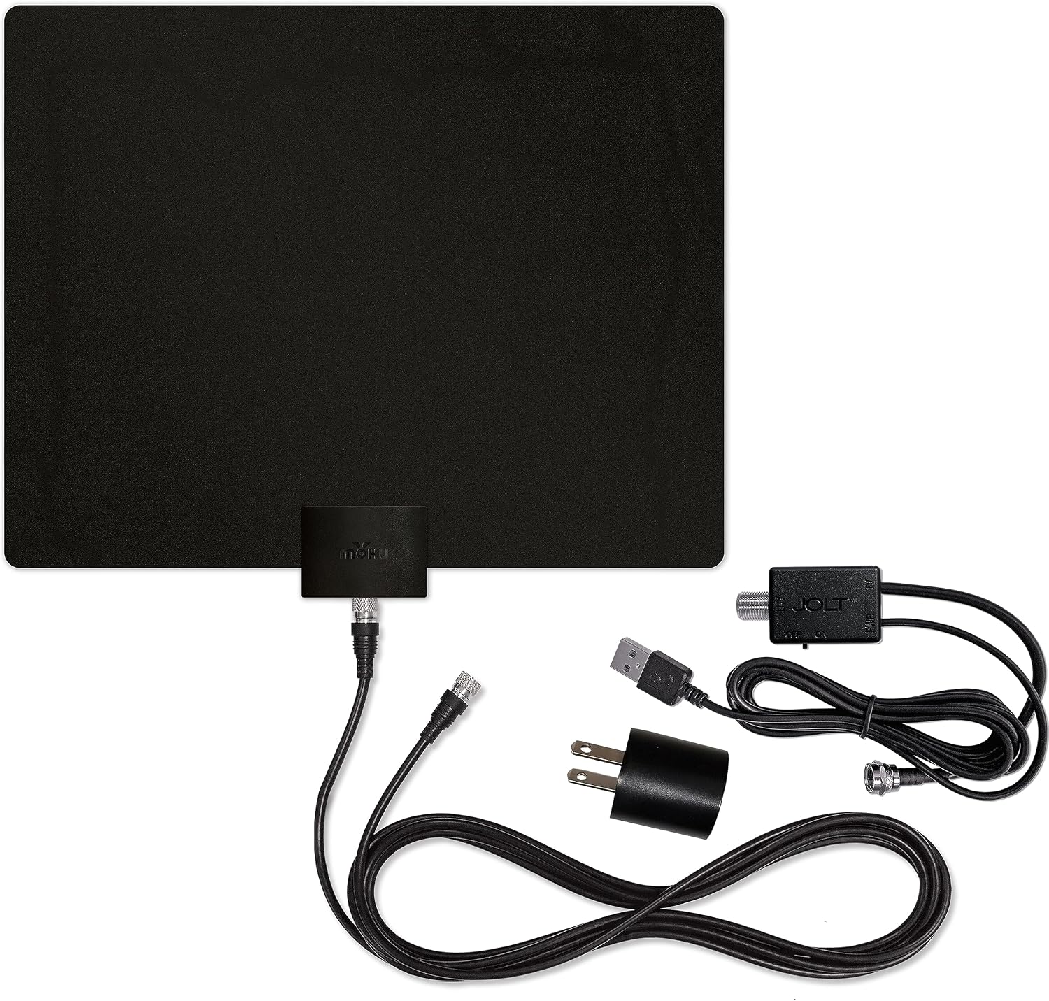 Mohu Leaf 50 Original Paper-Thin Indoor TV Antenna, UHF VHF, 60-Mile Range, Multi-Directional, 4K 8K UHD NEXTGEN TV - w/12 ft. Cable, Jolt Switch