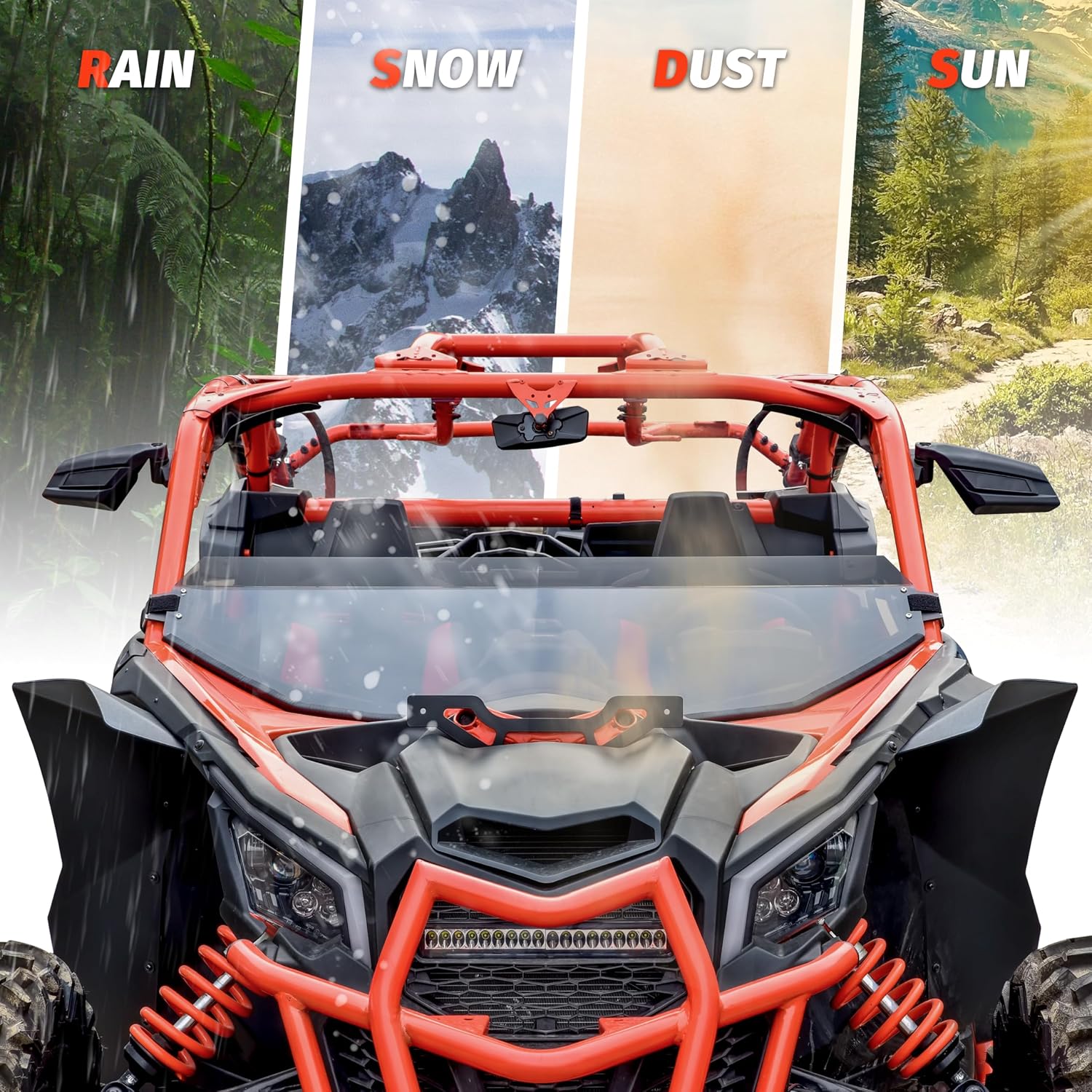 SAUTVS Half Windshield for Can-Am Maverick X3 / MAX 2017-2026