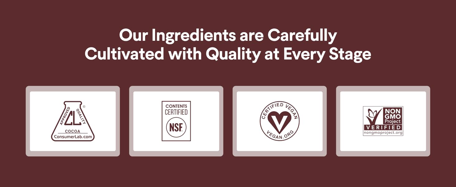 Vegan, Gluten Free, NSF Certified, Non GMO, Clean formula