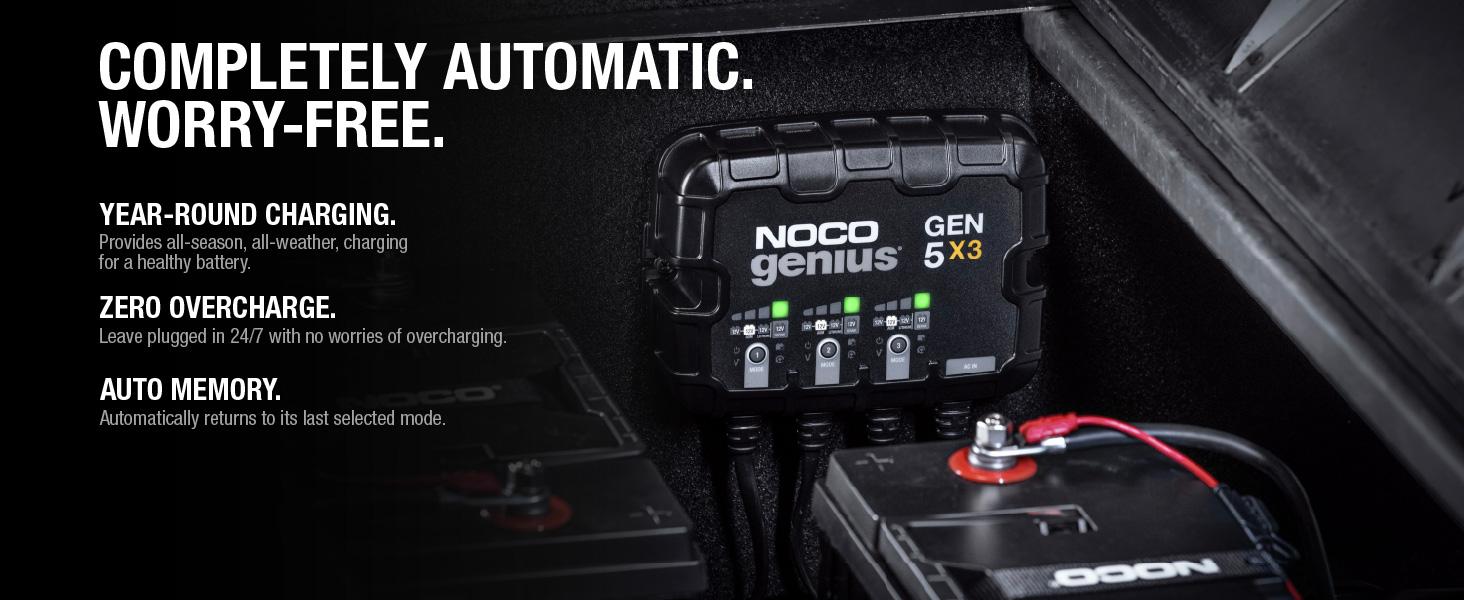 GEN5X3, 3-Bank, 15-Amp Fully-Automatic Smart Marine Charger, 12V Onboard Battery Charger