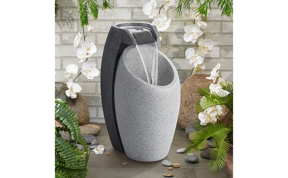 Waterfall 25" High Modern Fountain with LED Light