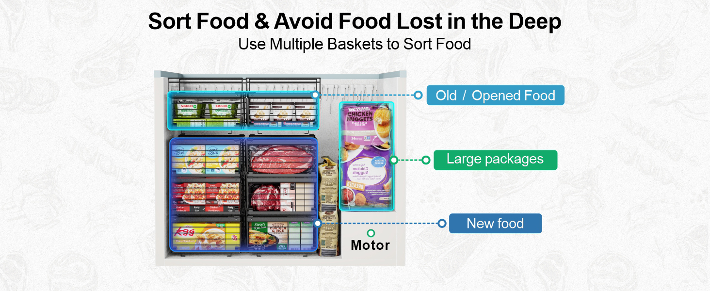 chest freezer organizer bins