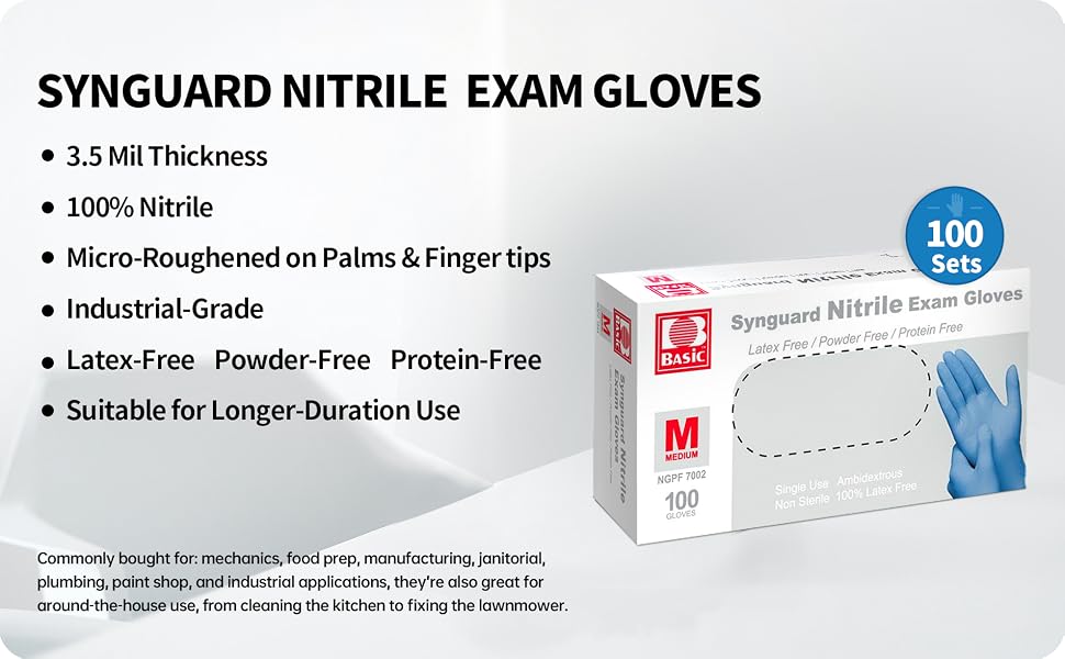 100 pcs set 100% nitrile gloves micro roughended finger tips industrial grade standard protection