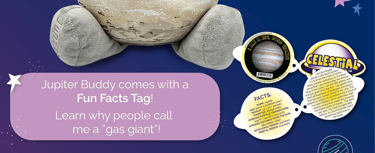 Jupiter Buddy science and educational space themed plush by Celestail Buddies