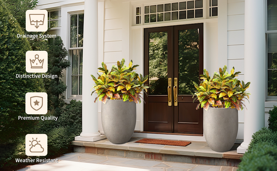 outdoor concrete planter pot