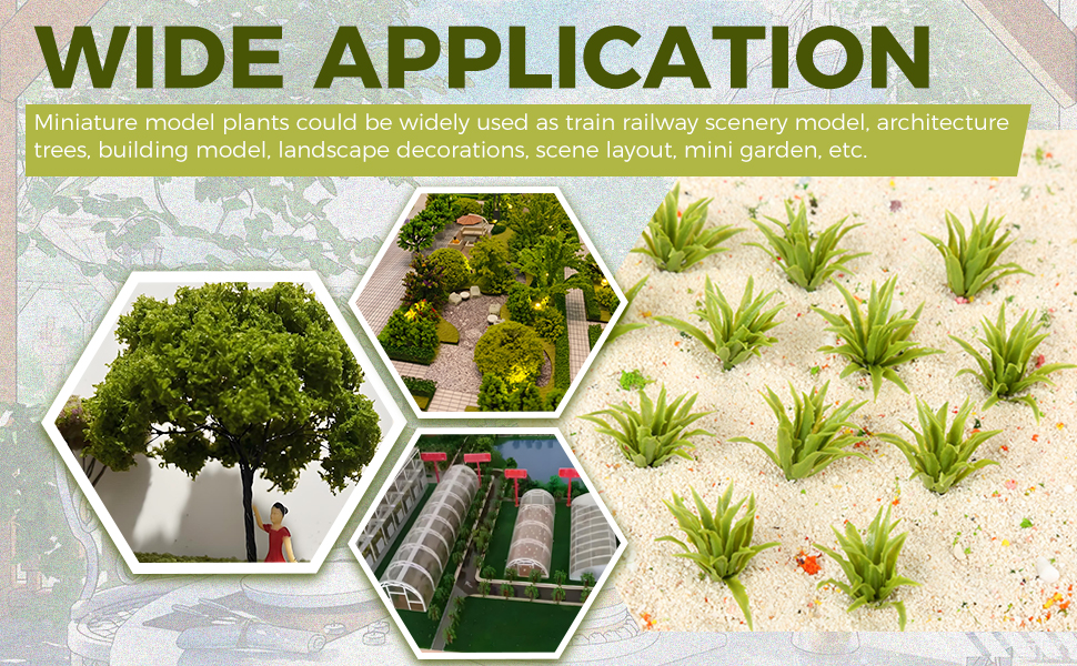 Yetaha 50pcs Green Shrubs Bush Model