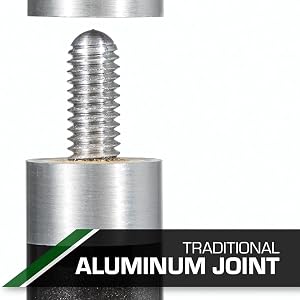 A 2-piece pool cue that can be screwed toether at an aluminum joint.