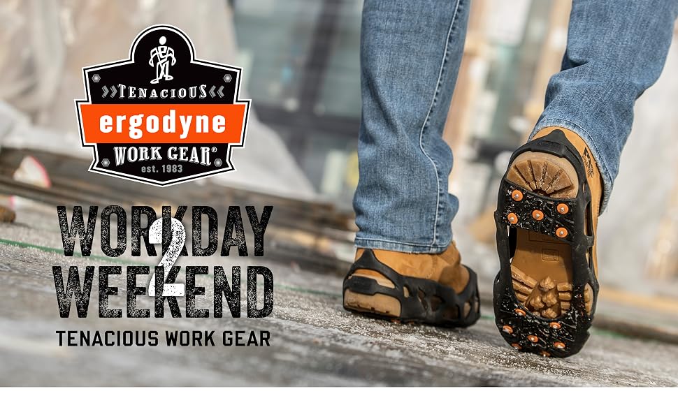 ergodyne tenacious work gear. workday2weekend. 6304 ice cleats