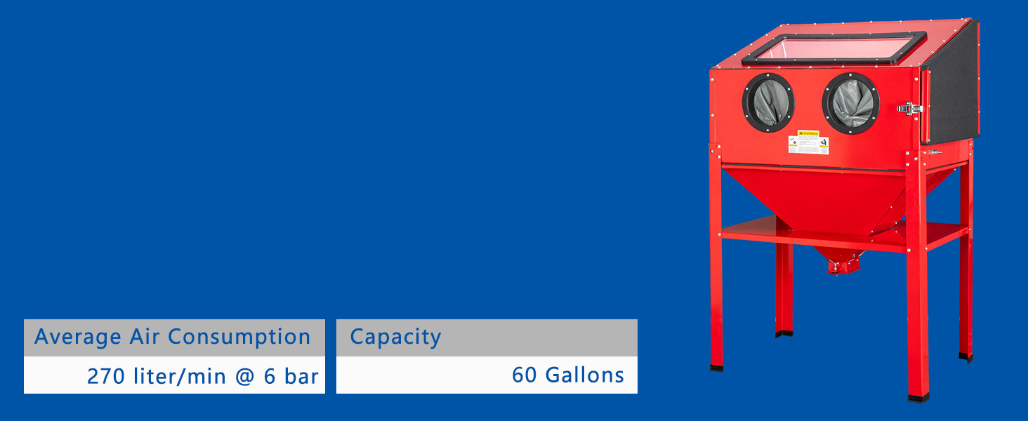 60 Gallon Sandblasting Cabinet