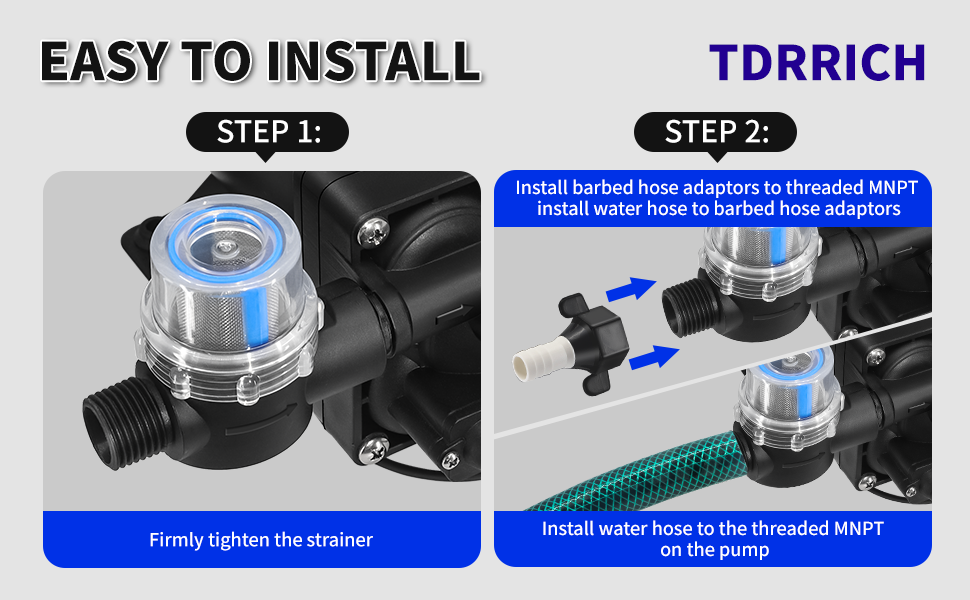 Installation steps for 110V RV water pump