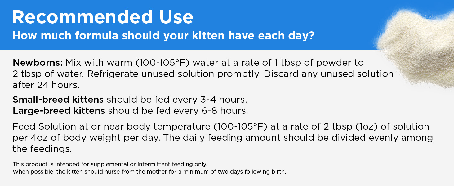 kitten milk replacer formula newborn kitten food nursing supplement bottle feeding weaning growth