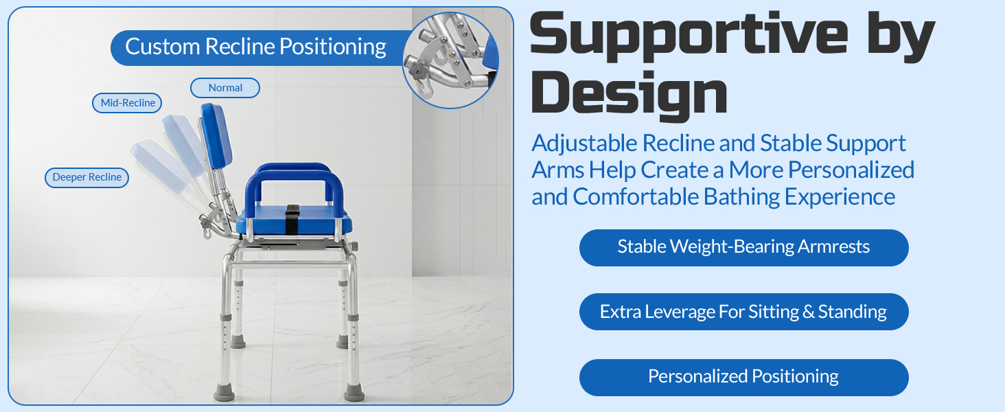 Platinum Health Carousel Sliding Shower Chair Tub Transfer Bench with Swivel Seat, Premium Padded