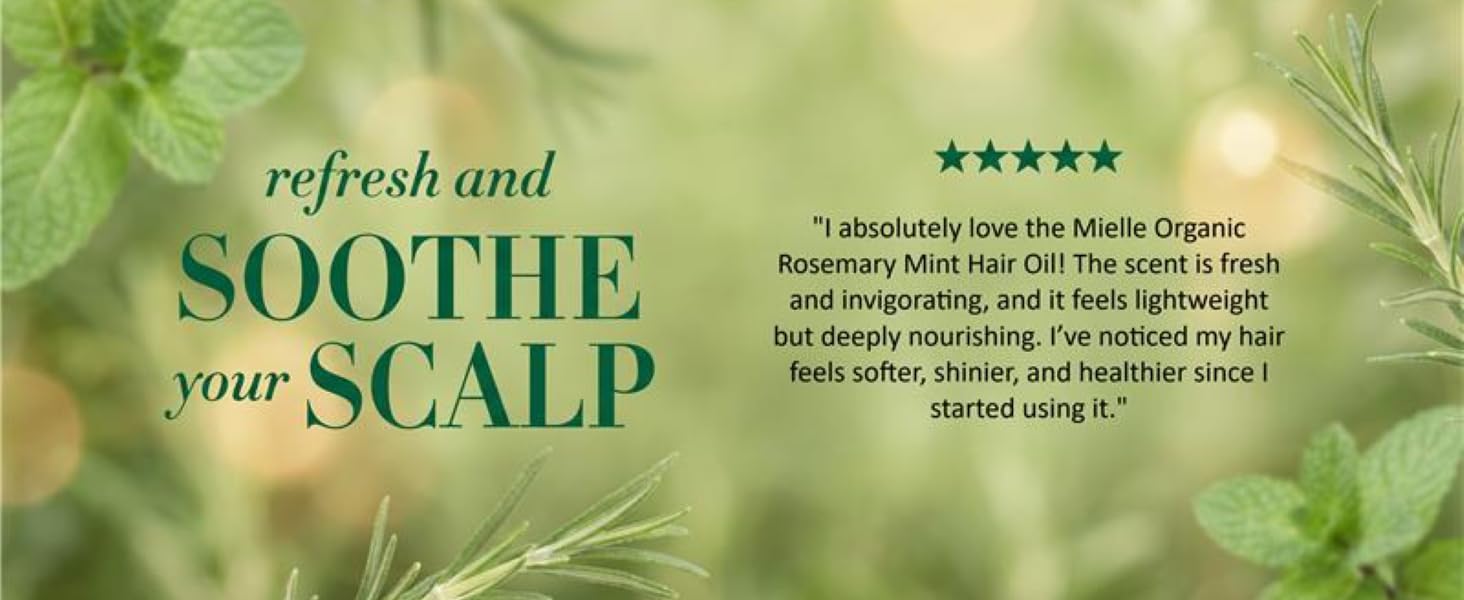 rosemary oil for hair and scalp treatment - massage with fingers and comb through hair