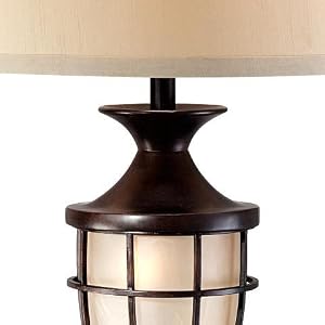 John Timberland Mission Cage 33" Night Light Urn Table Lamps Set of 2