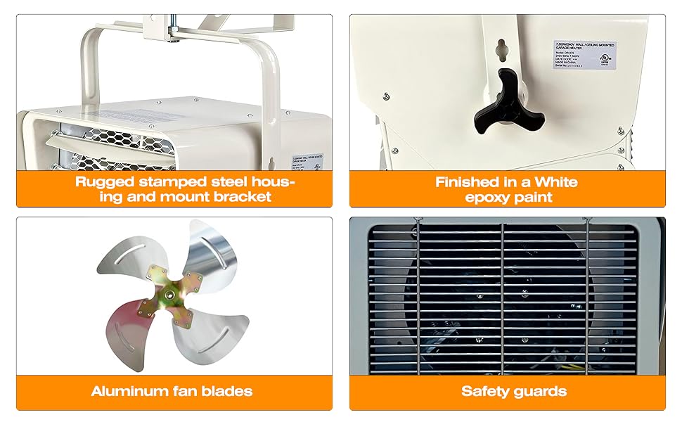 Steel Housing Mount Bracket Aluminum Fan Blades Safety Guards