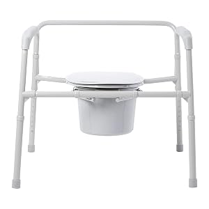 Front view of McKesson Fixed Arm Folding Commode Chair