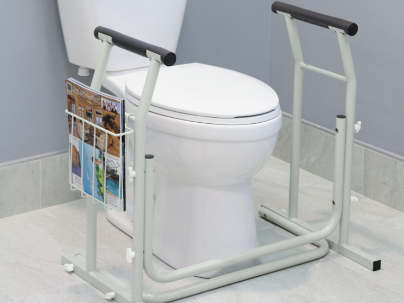 toilet frame installed on toilet