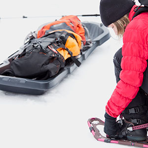 pelican sled utility sled snow adult toboggan snowshoeing expedition