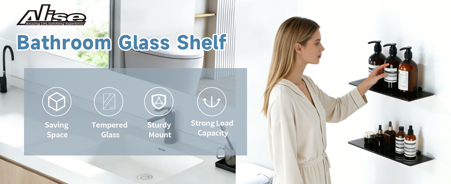 BATHROOM GLASS SHELF