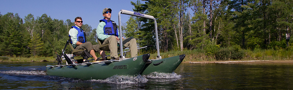 Inflatable Pontoon Boat, Inflatable Fishing Boat, Motor Boat, Sea Eagle, 12' Boat, FoldCat