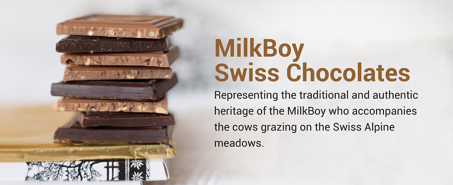MilkBoy Swiss Gourmet Chocolate Bars Valentines Day Chocolate Candy Mixed Variety Gift Box