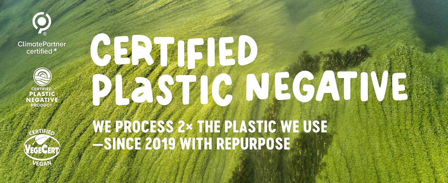 Certified plastic negative vegan omega 3 supplement processing twice the plastic used since 2019