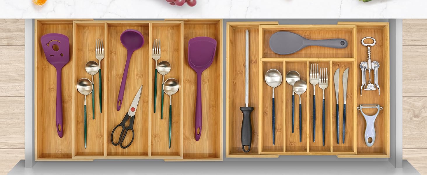 Bamboo Kitchen Drawer Organizer