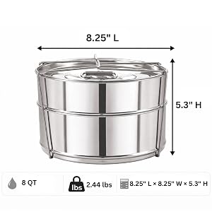 Stacked Insert Pans for Instant Pot - 8QT