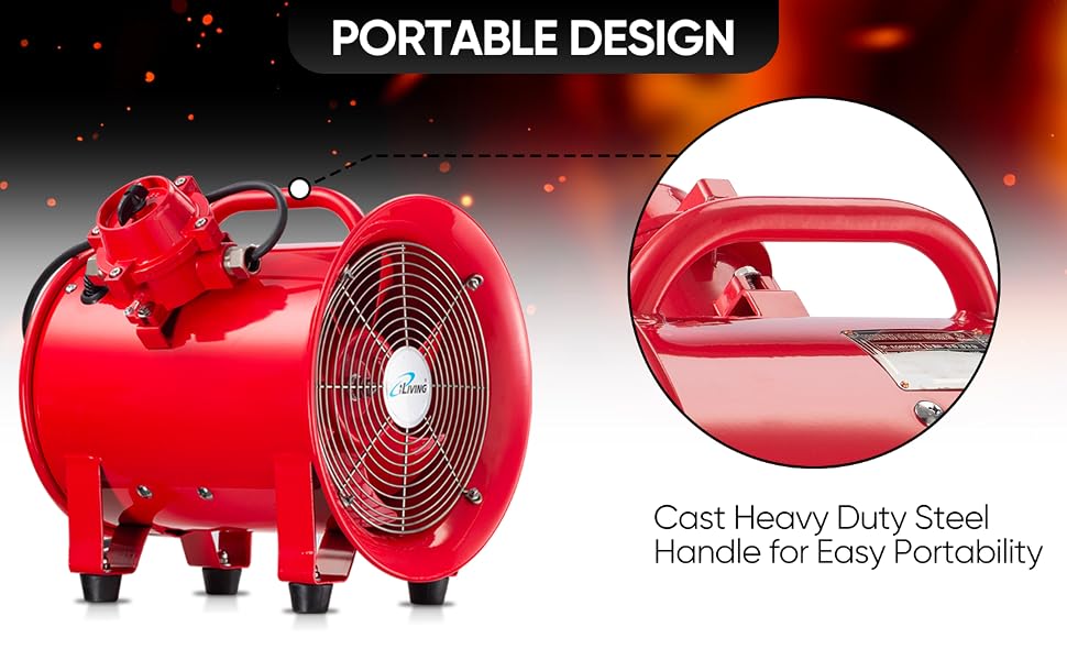 Portable Design, Cast Heavy Duty Steel Handle, Easy Portability