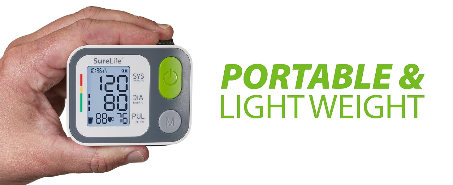 SureLife Wrist Blood Pressure Monitor - Portable &amp; Lightweight