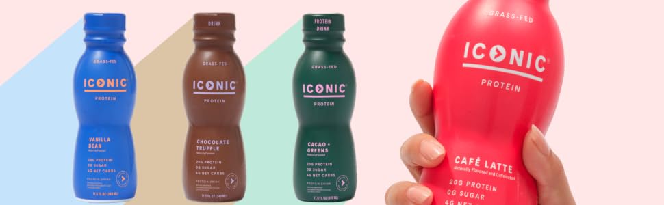 4 iconic bottles with ingredients