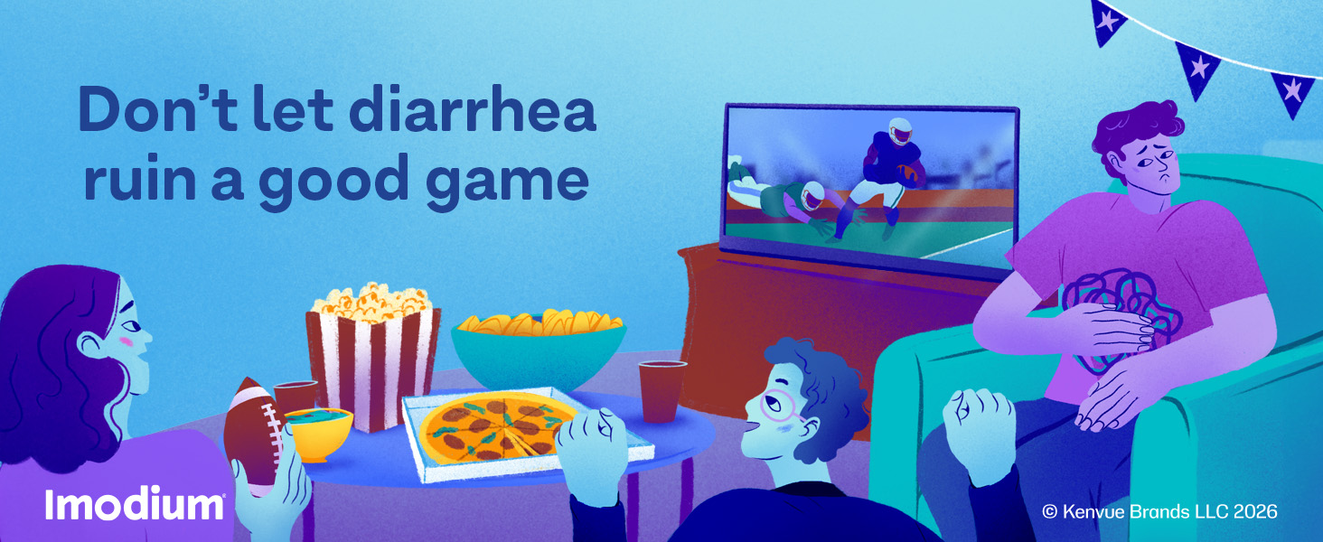 Imodium Anti-Diarrheal soft gels help relieve diarrhea so you can enjoy the big game
